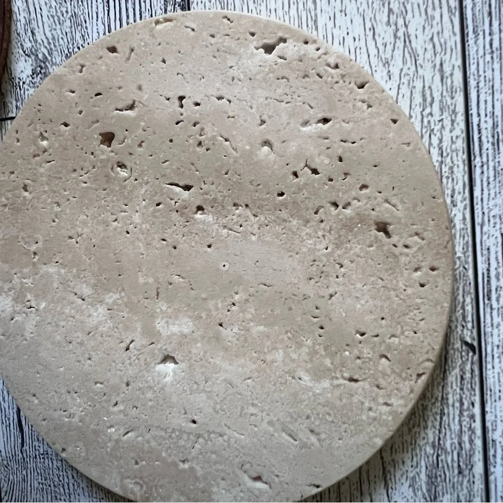 Jimei Marble Set of Four Round Marble and Stone Coasters